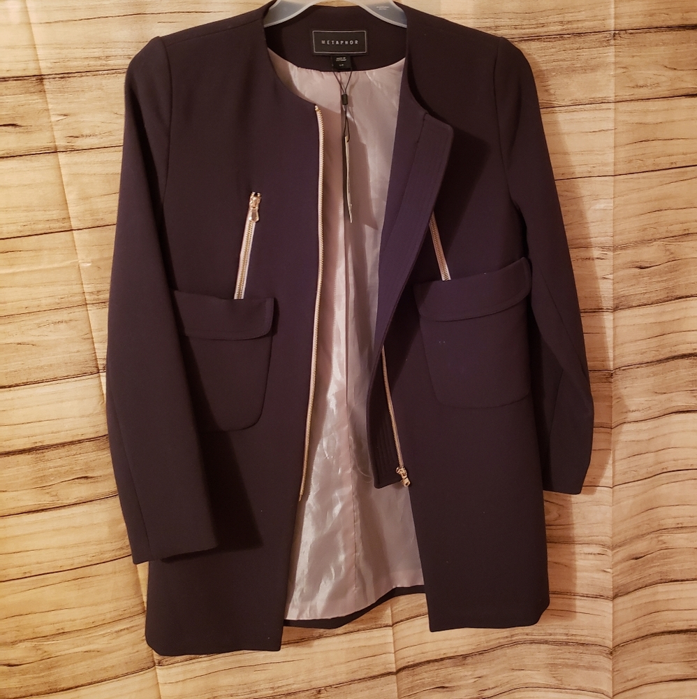 Blazer w/ Gold Zipper Detail
